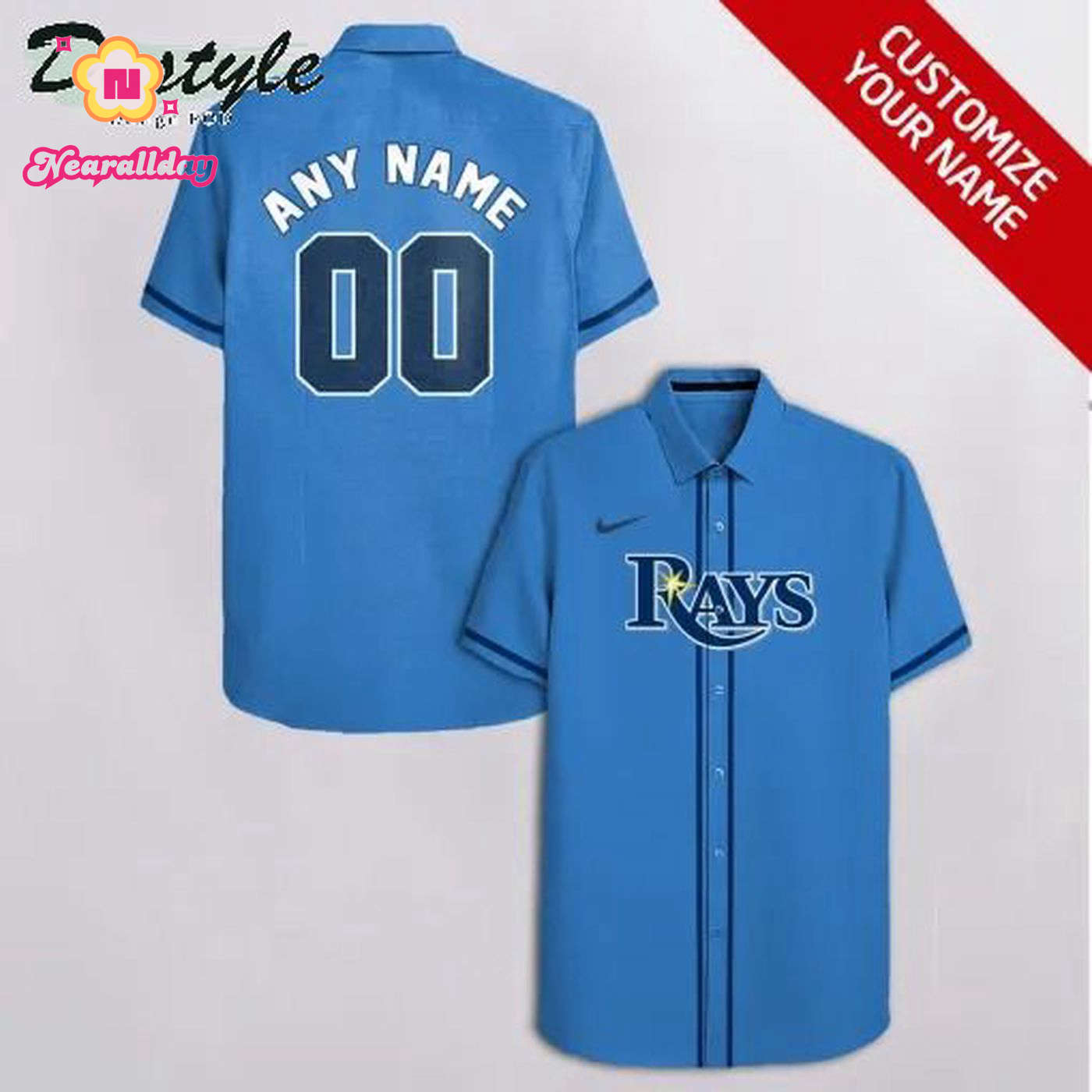Customized Tampa Bay Rays Blue Hawaiian Shirt: Personalize Your Style! Customized Tampa Bay Rays Blue Hawaiian Shirt: Personalize Your Style!