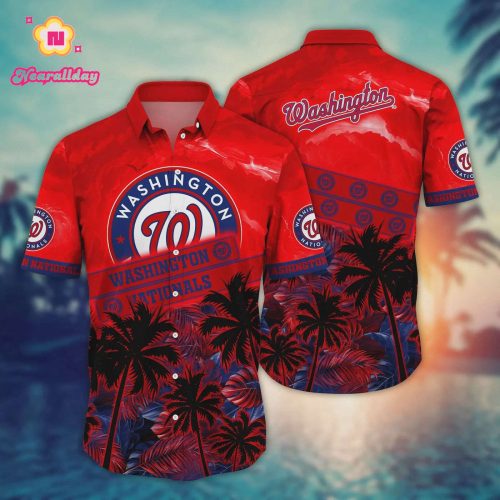 Washington Nationals MLB Flower Hawaii Shirt - Official Team Apparel