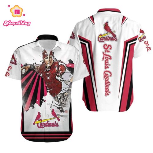 Yadier Molina Cardinals Hawaiian Shirt with Trippy Spiral Pattern