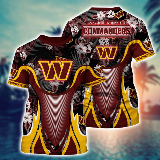 Washington Commanders NFL Flower Hawaii Shirt And Tshirt For Fans, Summer Football Shirts Gift