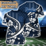 New York Yankees US Flag Flower Hawaii Shirt & Tshirt for Fans – Custom Summer Football Shirts Gift