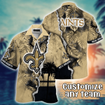 New Orleans Saints NFL Flower Hawaii Shirt And Tshirt For Fans, Custom Summer Football Shirts Gift