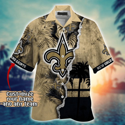 New Orleans Saints NFL Flower Hawaii Shirt And Tshirt For Fans, Custom Summer Football Shirts Gift