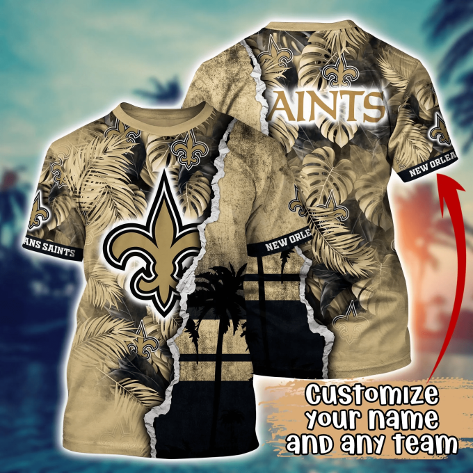 New Orleans Saints NFL Flower Hawaii Shirt And Tshirt For Fans, Custom Summer Football Shirts Gift