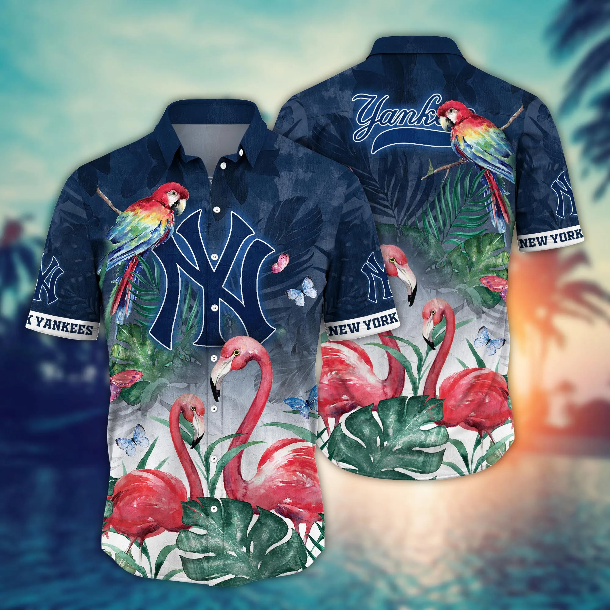 New York Yankees MLB Flower Hawaiian Shirt & T-shirt Set for Fans – Summer Football Gift New York Yankees MLB Flower Hawaiian Shirt & T-shirt Set for Fans – Summer Football Gift