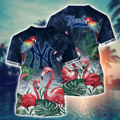 New York Yankees MLB Flower Hawaiian Shirt & T-shirt Set for Fans – Summer Football Gift