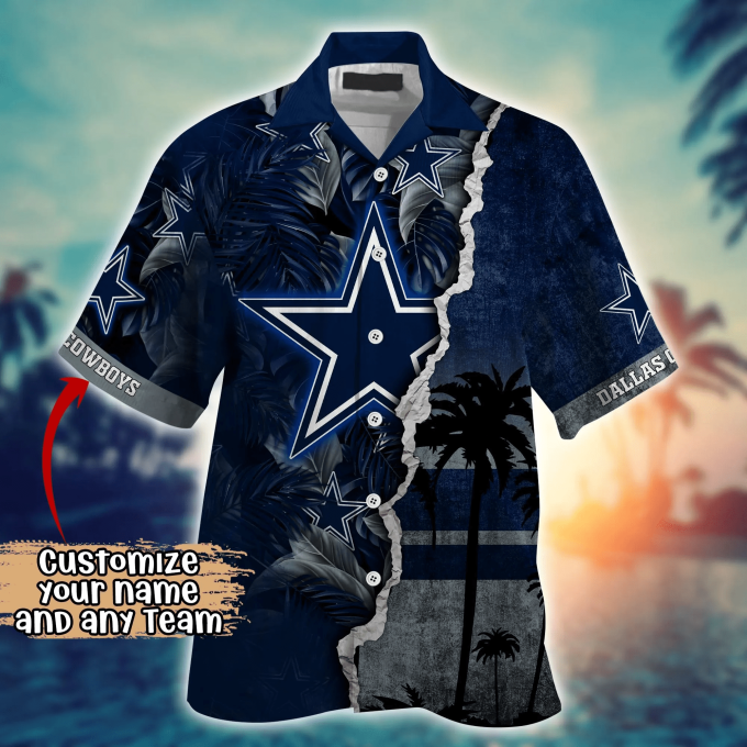 Dallas Cowboys NFL Flower Hawaii Shirt And Tshirt For Fans, Custom Summer Football Shirts Gift