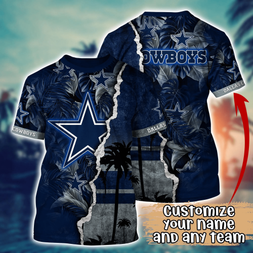 Dallas Cowboys NFL Flower Hawaii Shirt And Tshirt For Fans, Custom Summer Football Shirts Gift
