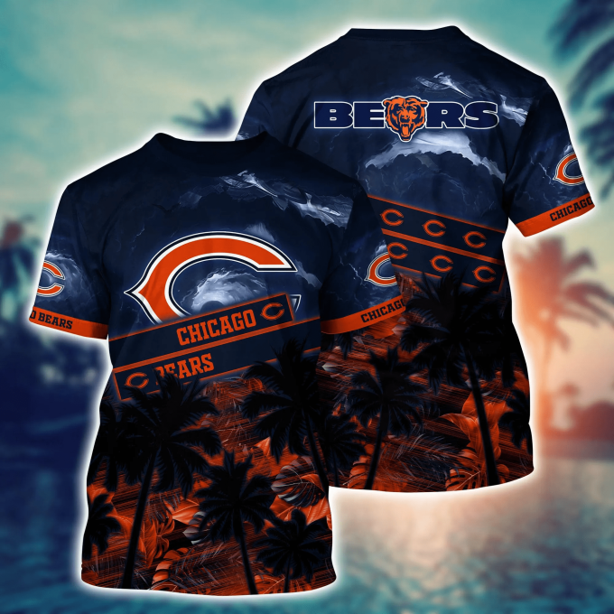 Chicago Bears NFL Flower Hawaii Shirt And Tshirt For Fans, Summer Football Shirts Gift