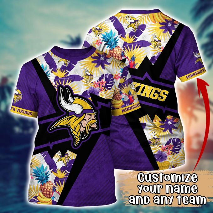 Minnesota Vikings NFL Flower Hawaii Shirt And Tshirt For Fans, Summer Football Shirts Gift