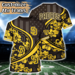 San Diego Padres US Flag Flower Hawaii Shirt & Tshirt: Custom Summer Football Gear for Fans