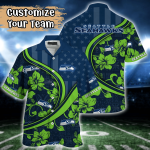 Seattle Seahawks NFL US Flag Flower Hawaii Shirt And Tshirt For Fans, Custom Summer Football Shirts Gift