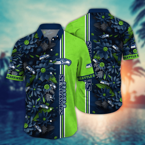 Seattle Seahawks NFL Flower Hawaii Shirt And Tshirt For Fans, Custom Summer Football Shirts Gift