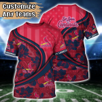 St Louis Cardinals MLB US Flag Flower Hawaii Shirt & T-shirt: Custom Summer Football Fan Gift