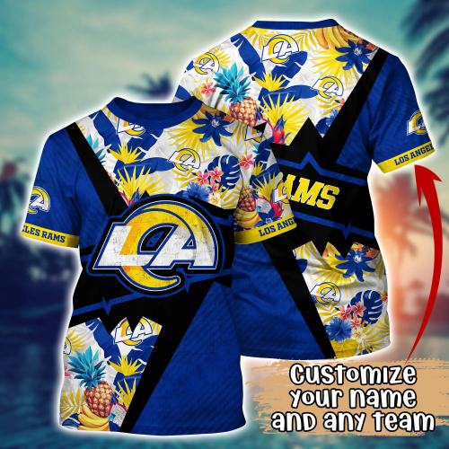 Los Angeles Rams NFL Flower Hawaii Shirt And Tshirt For Fans, Summer Football Shirts Gift