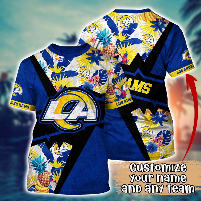 Los Angeles Rams NFL Flower Hawaii Shirt And Tshirt For Fans, Summer Football Shirts Gift
