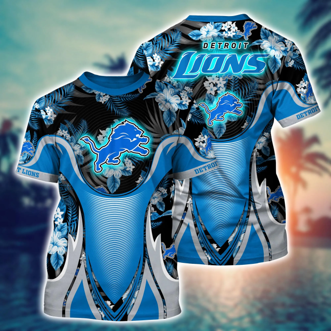 Detroit Lions NFL Flower Hawaii Shirt And Tshirt For Fans, Summer Football Shirts Gift