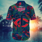 Minnesota Twins MLB Flower Hawaiian Shirt & T-shirt Bundle for Fans – Summer Football Gift