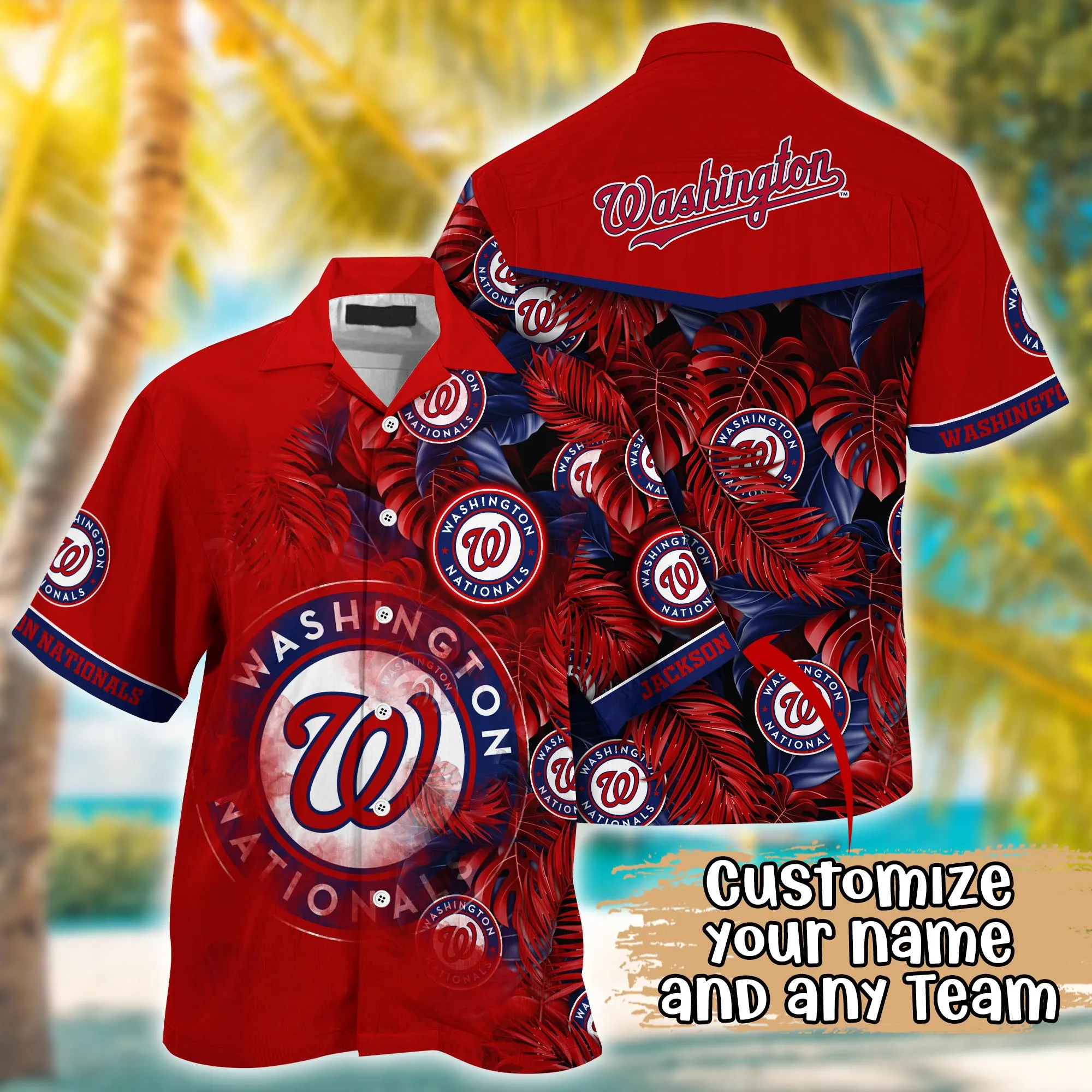 Washington Nationals MLB Summer Hawaii Shirt & TShirt – Custom Football Gift Washington Nationals MLB Summer Hawaii Shirt & TShirt – Custom Football Gift