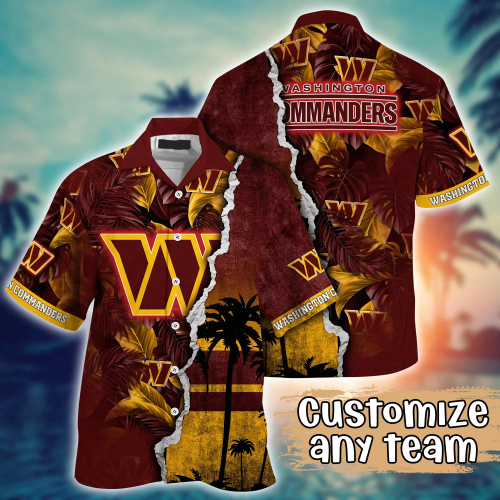 Washington Commanders NFL Flower Hawaii Shirt And Tshirt For Fans, Custom Summer Football Shirts Gift