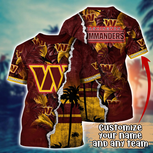 Washington Commanders NFL Flower Hawaii Shirt And Tshirt For Fans, Custom Summer Football Shirts Gift