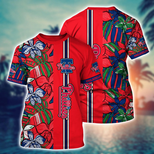 Philadelphia Phillies MLB Flower Hawaiian Shirt & T-Shirt Set – Perfect Summer Football Gift for Fans