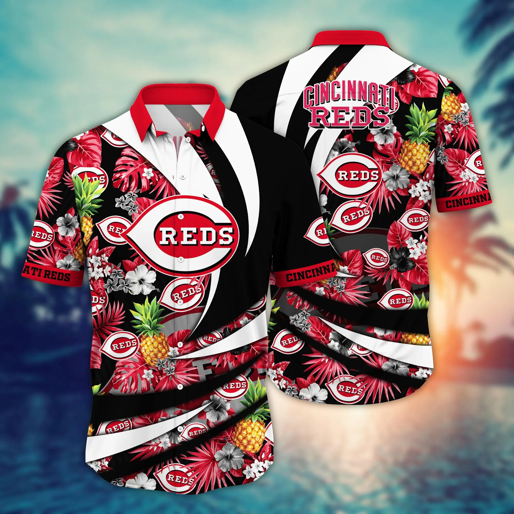 Cincinnati Reds MLB Flower Hawaii Shirt & Tshirt: Perfect Summer Football Gift for Fans Cincinnati Reds MLB Flower Hawaii Shirt & Tshirt: Perfect Summer Football Gift for Fans
