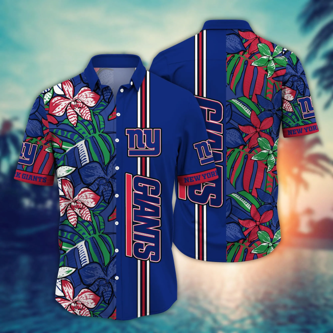 New York Giants NFL Flower Hawaii Shirt And Tshirt For Fans, Summer Football Shirts Gift