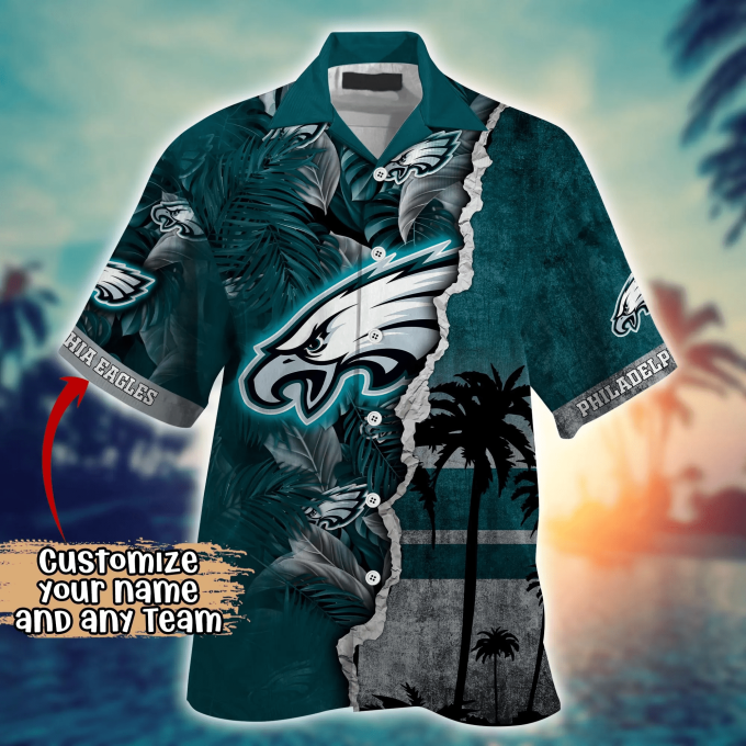Philadelphia Eagles NFL Flower Hawaii Shirt And Tshirt For Fans, Custom Summer Football Shirts Gift