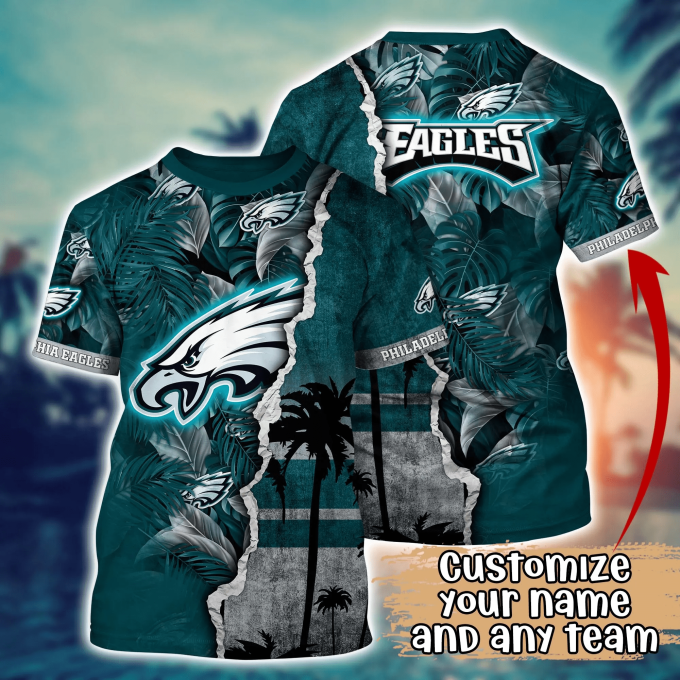 Philadelphia Eagles NFL Flower Hawaii Shirt And Tshirt For Fans, Custom Summer Football Shirts Gift