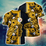 Pittsburgh Steelers NFL Flower Hawaii Shirt And Tshirt For Fans, Custom Summer Football Shirts Gift