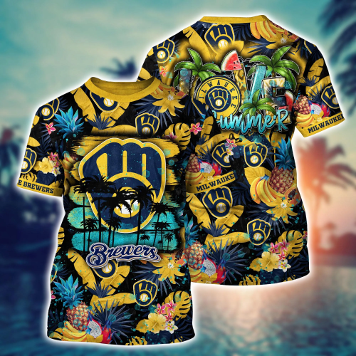 Milwaukee Brewers MLB Flower Hawaii Shirt & Tshirt: Perfect Summer Football Gift for Fans