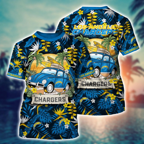 Los Angeles Chargers NFL Flower Hawaii Shirt And Tshirt For Fans, Summer Football Shirts Gift