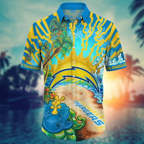 Los Angeles Chargers NFL Flower Hawaii Shirt And Tshirt For Fans, Summer Football Shirts Gift