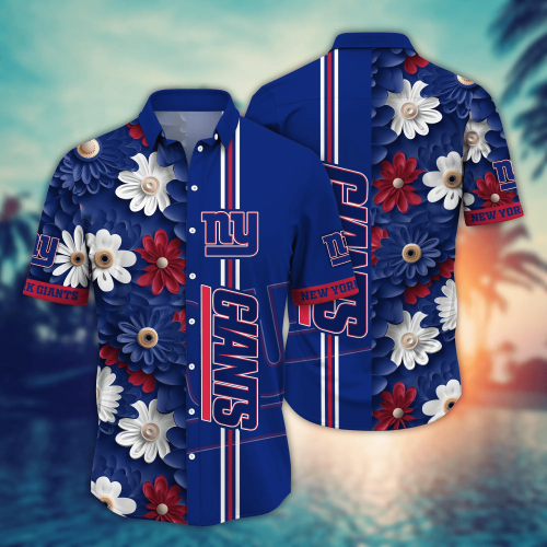 New York Giants NFL Flower Hawaii Shirt And Tshirt For Fans, Summer Football Shirts Gift
