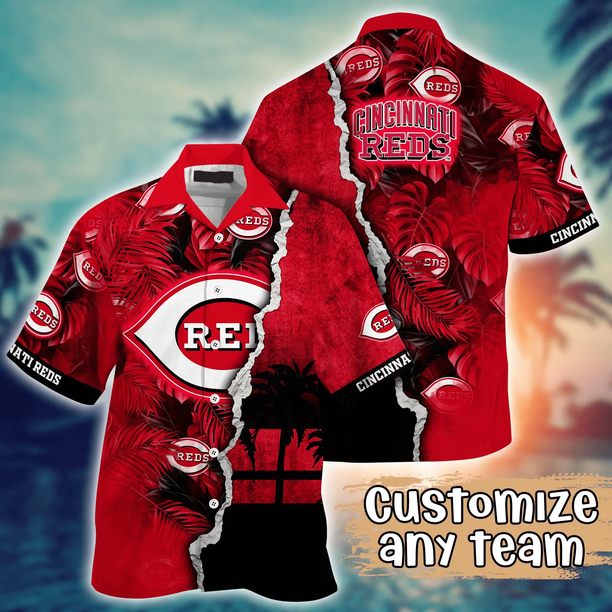 Cincinnati Reds MLB Flower Hawaii Shirt & T-Shirt: Custom Summer Football Gift for Fans Cincinnati Reds MLB Flower Hawaii Shirt & T-Shirt: Custom Summer Football Gift for Fans