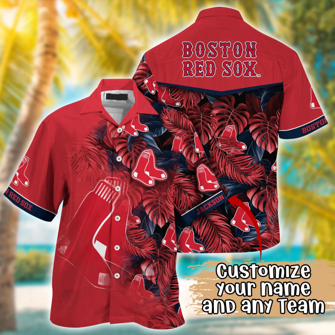 Boston Red Sox MLB Summer Hawaii Shirt And TShirt: Custom Football Shirts Gift