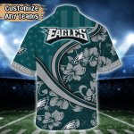 Philadelphia Eagles NFL US Flag Flower Hawaii Shirt And Tshirt For Fans, Custom Summer Football Shirts Gift