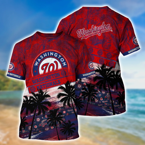 Washington Nationals MLB Palm Tree Pattern Hawaii Shirt – Perfect Unisex Gift for Sports Fans