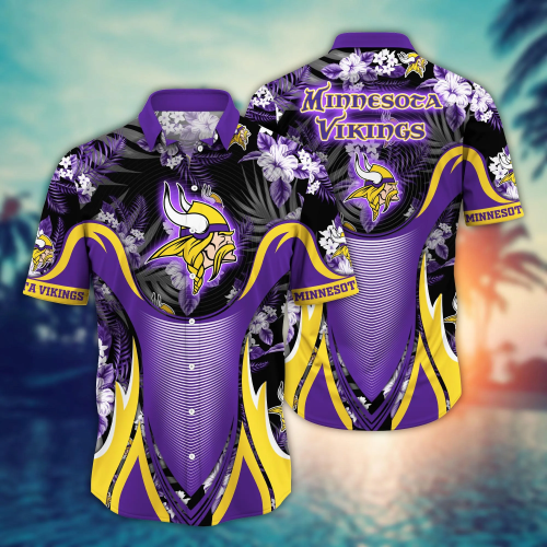 Minnesota Vikings NFL Flower Hawaii Shirt And Tshirt For Fans, Summer Football Shirts Gift