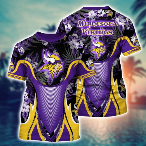 Minnesota Vikings NFL Flower Hawaii Shirt And Tshirt For Fans, Summer Football Shirts Gift