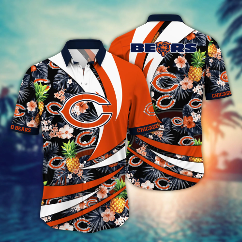 Chicago Bears NFL Flower Hawaii Shirt And Tshirt For Fans, Summer Football Shirts Gift