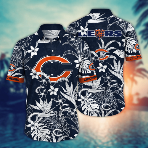 Chicago Bears NFL Flower Hawaii Shirt And Tshirt For Fans, Summer Football Shirts Gift