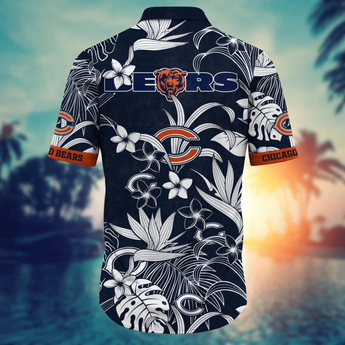 Chicago Bears NFL Flower Hawaii Shirt And Tshirt For Fans, Summer Football Shirts Gift