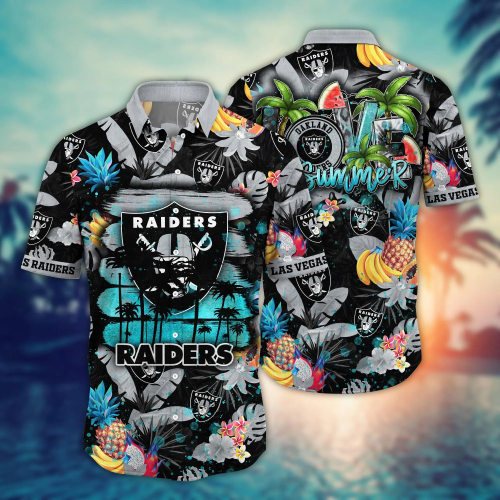 Las Vegas Raiders NFL Flower Hawaii Shirt And Tshirt For Fans, Summer Football Shirts Gift