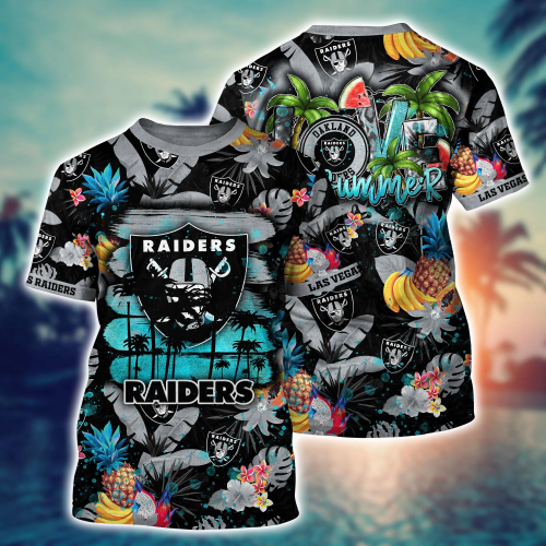 Las Vegas Raiders NFL Flower Hawaii Shirt And Tshirt For Fans, Summer Football Shirts Gift