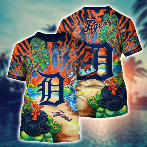 Detroit Tigers MLB Flower Hawaii Shirt and Tshirt: Summer Football Fan Gift