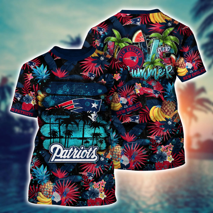 New England Patriots NFL Flower Hawaii Shirt And Tshirt For Fans, Summer Football Shirts Gift