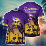 Minnesota Vikings NFL Flower Hawaii Shirt And Tshirt For Fans, Summer Football Shirts Gift