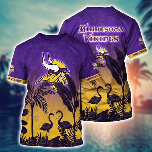 Minnesota Vikings NFL Flower Hawaii Shirt And Tshirt For Fans, Summer Football Shirts Gift